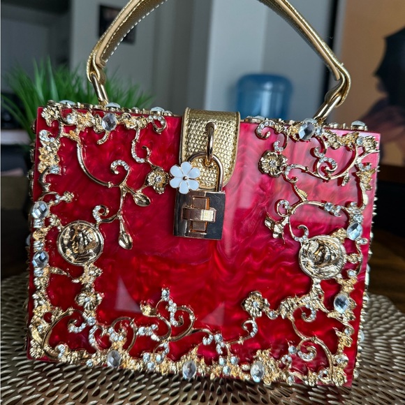 Red and Gold Women\'s Handbag